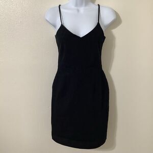 Joie Black Slinky Dainty Stappy Romantic Minimalist Sweetheart Slip Dress Small